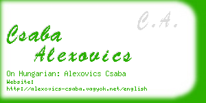 csaba alexovics business card